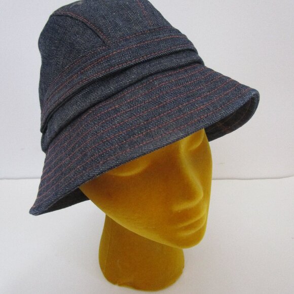 Denim Blue Bucket Brim Hat Packables New York Handmade - Picture 2 of 8